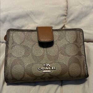 Coach Tan and Brown Signature Wallet